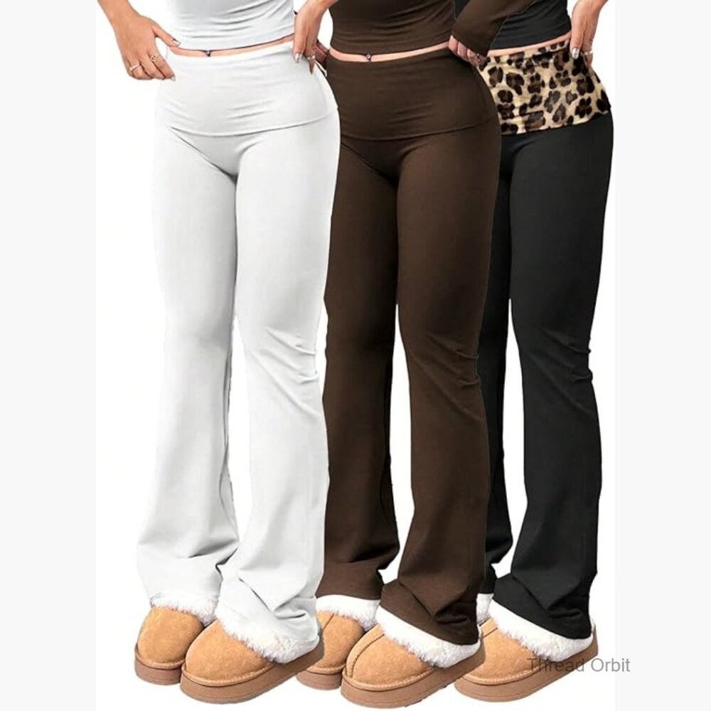 High Waisted Tummy Control Flare Leggings Yoga Pants Workout Activewear